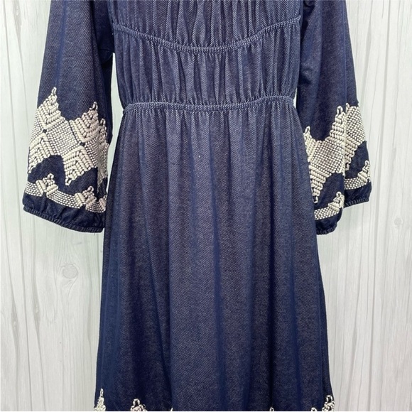 Uncle Frank/Anthropologie Blue Embroidered Peasant Dress NWOT Sz S MSRP: $150 - Picture 5 of 11